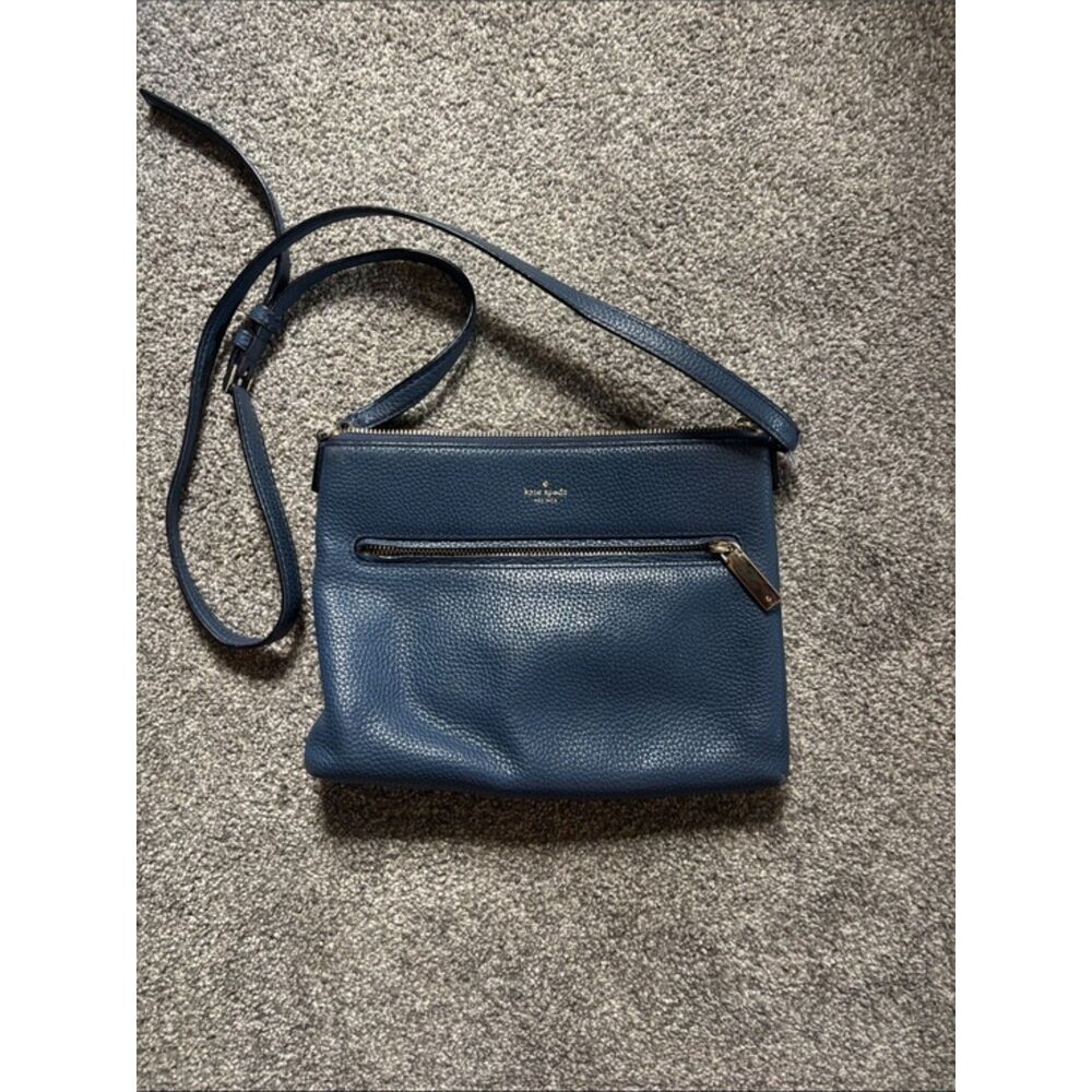 Kate Spade New York Navy Blue Leather Crossbody Bag Purse